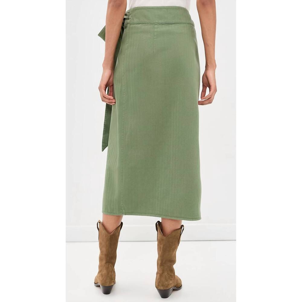 NEW THE GREAT. wrap skirt in classic army - Picture 4 of 4